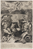 KG 02523
<br/>
Allegorie huwelijk Ferdinand II en Eleonora Gonzaga
<br/>
<em>Sadeler, Aegidius (ca.1570-1629)</em>
